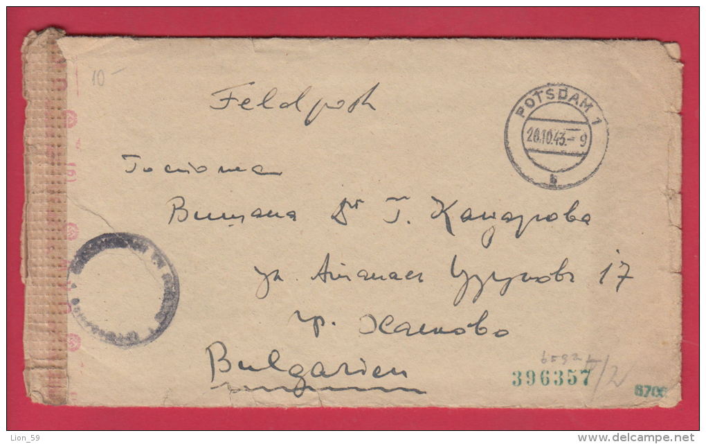 204343 / WW2 - 26.10.1943 FELDPOST , POTSDAM - HASKOVO , Germany Deutschland  Allemagne Germania - Lettres & Documents