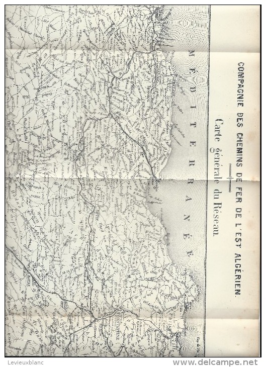 Carte Du Réseau Des Chemins De Fer Del'Est Algéri/Algérie/ Fascicule Annuaire Valeurs Admises Cote Officielle/1903 TRA17 - Chemin De Fer