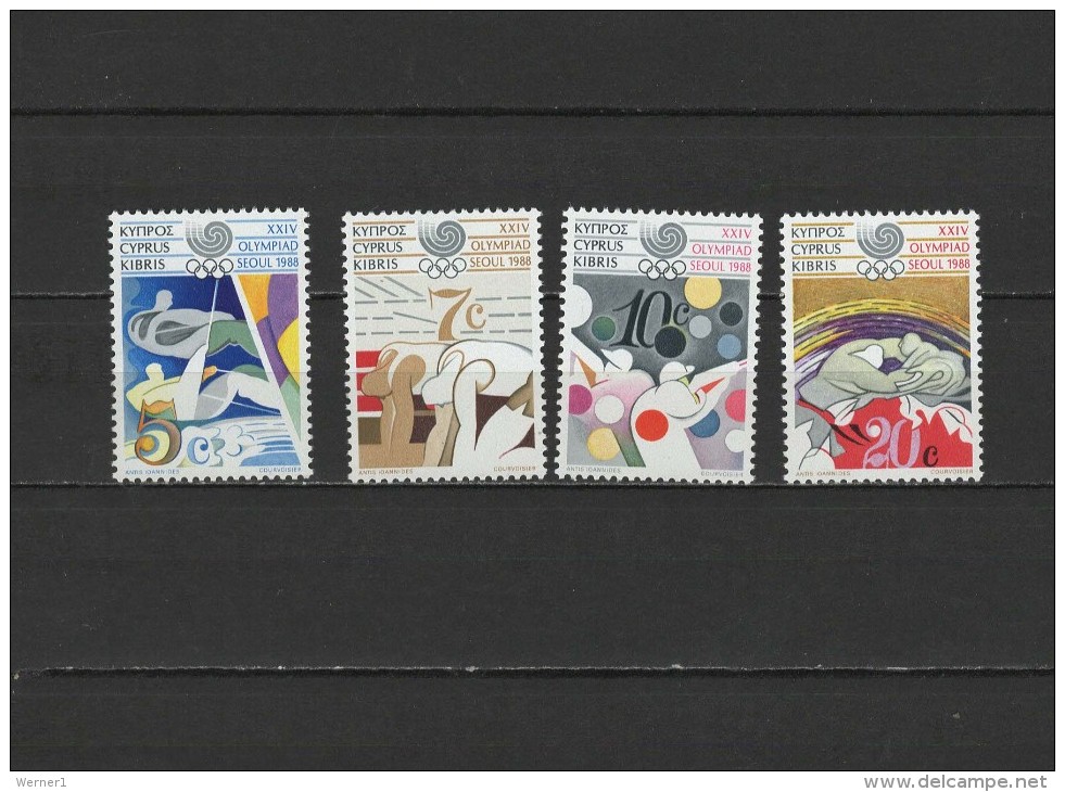 Cyprus 1988 Olympic Games Seoul, Judo Etc. Set Of 4 MNH - Summer 1988: Seoul