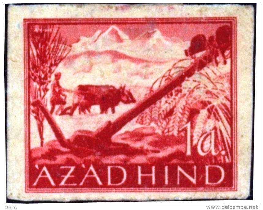 CINDRELLA-AGRICULTURE-WAR PROPAGANDA-AZAD HIND-IMPERF & PERF-INDIA-SCARCE-B9-122 - Cinderellas