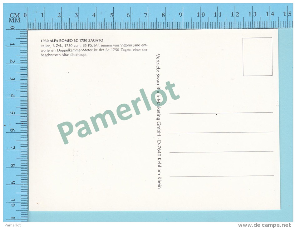 Alfa Romeo 6C 1750 Zagato, 1930 - Old Luxury Car Vieille Auto De Luxe - 2 Scans - Voitures De Tourisme