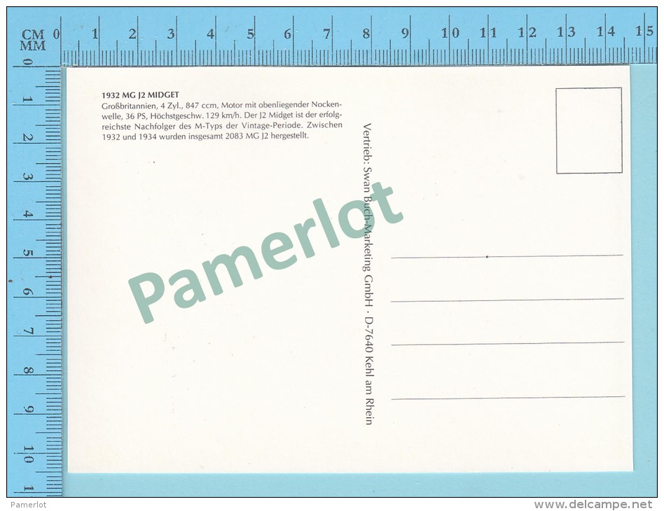MG J2 Midget, 1932 - Old Luxury Car Vieille Auto De Luxe - 2 Scans - Voitures De Tourisme