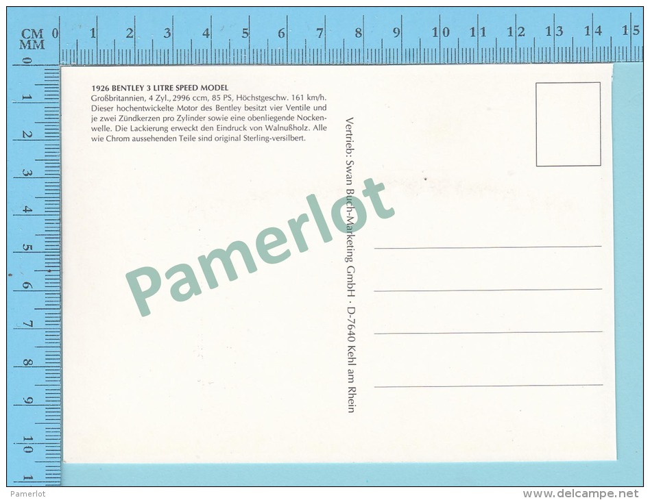 Bentley 3 Litre Speed Model, 1926 - Old Luxury Car Vieille Auto De Luxe - 2 Scans - PKW