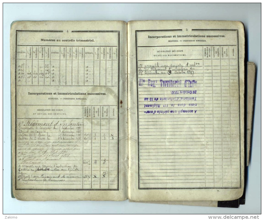 LIVRE MILITAIRES BEAUVAIS  1884-PAPIER - Documenti