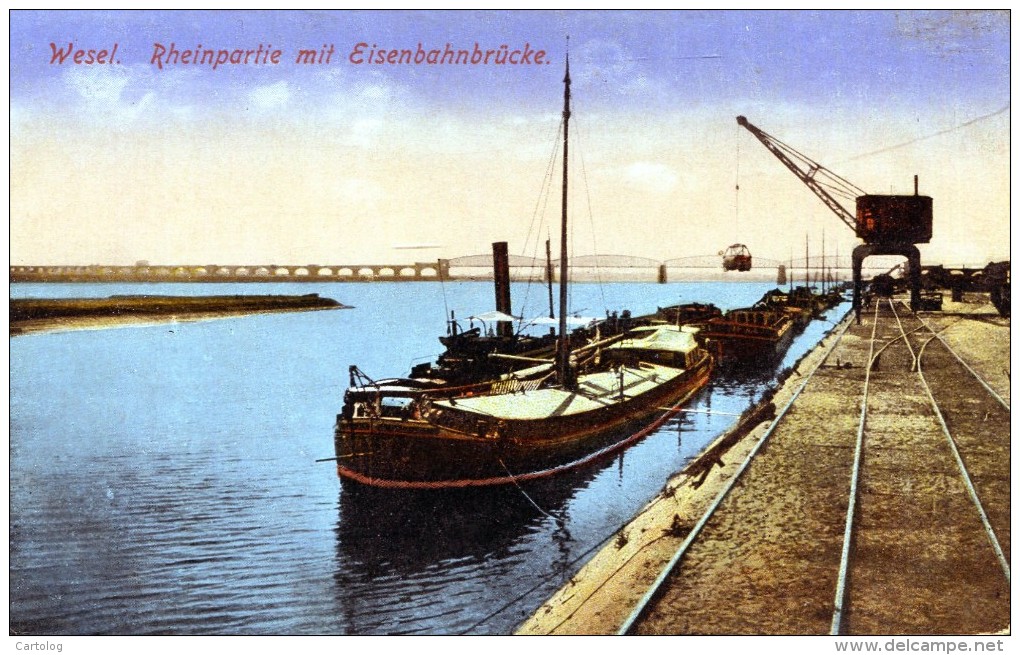 Wesel. Rheinpartie Mit Eisenbahnbrücke - Wesel