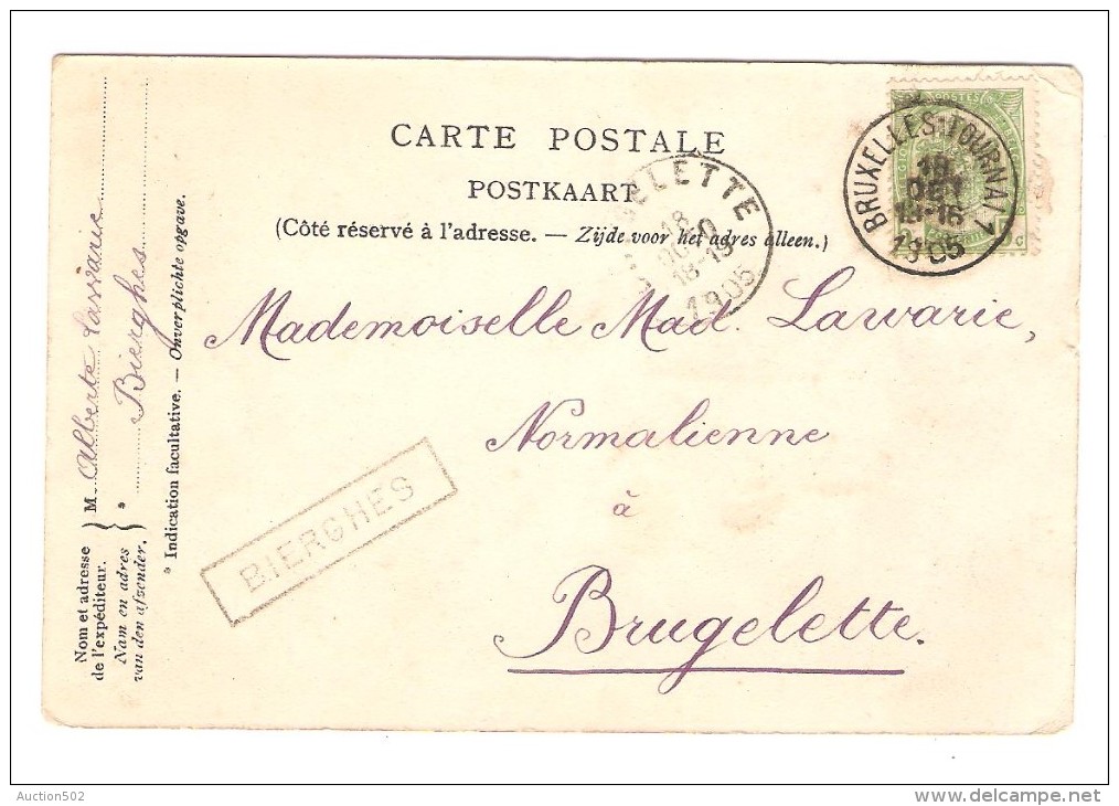 TP 56 S/CP De Sottegem(Zottegem) C.Ambulant Bruxelles-Tournai 1 + Griffe Encadrée Bierghes V.Brugelette PR2866 - Langstempel