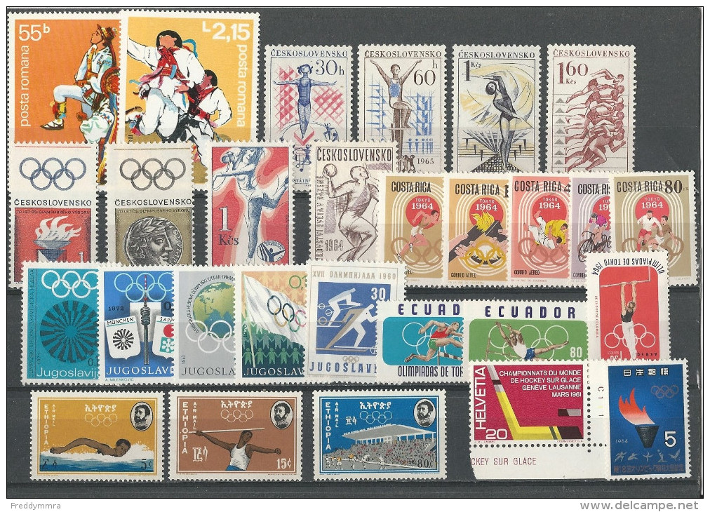 1 Lot De 28 Timbres Divers Sports - Autres & Non Classés