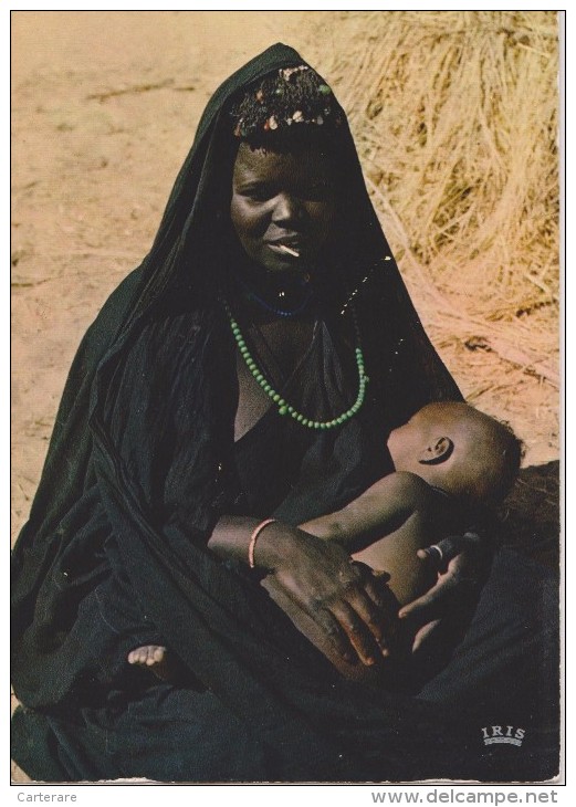 AFRIQUE,AFRICA, MAURITANIE,ex Colonie Française,prés Algérie,FEMME AVEC SON FILS - Mauritania