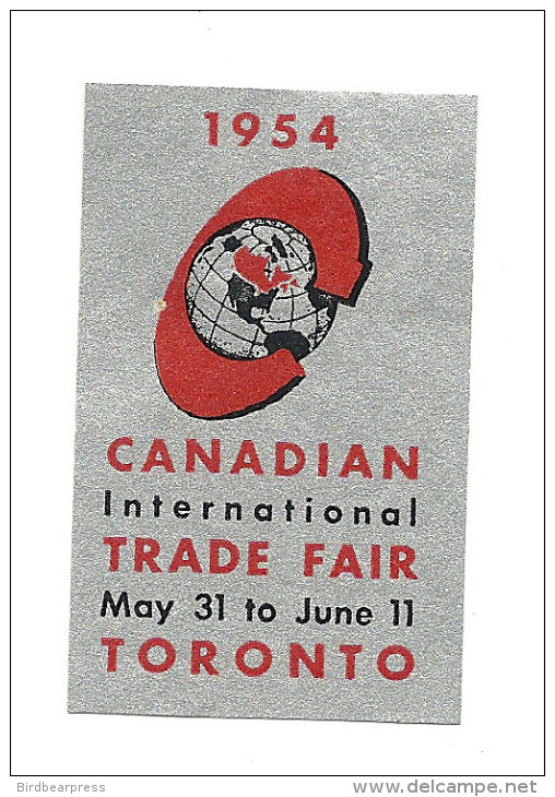 C1-19 CANADA 1954 Toronto Canadian International Trade Fair Used - Werbemarken (Vignetten)