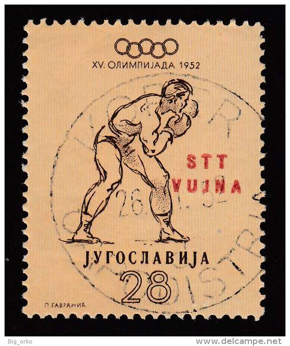 Italia: Trieste B - 15° Olimpiade Di Helsinki - 28 D. Bruno Su Crema (Pugilato) - 1952 - Oblitérés