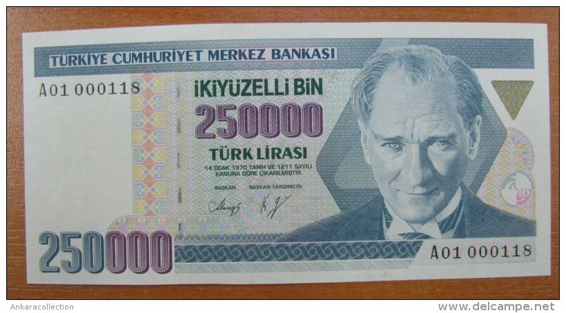 AC - TURKEY - 7th EMISSION 250 000 TL A 01 000 118 UNCIRCULATED - Turquie