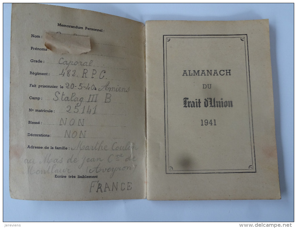 Almanach Du Trait D'Union 1941 - French