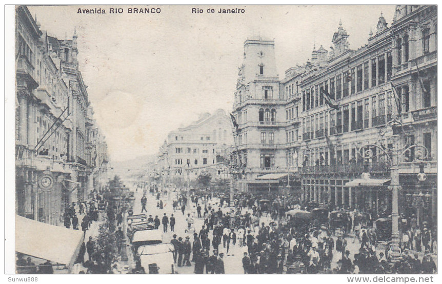 Brasil Rio De Janeiro - Avenida Rio Branco (top Animation, 1919) - Rio De Janeiro