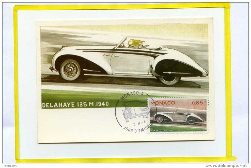 Delahaye 135M  1940  Premier Jour  1975  Monaco .  Theme Automobile - PKW
