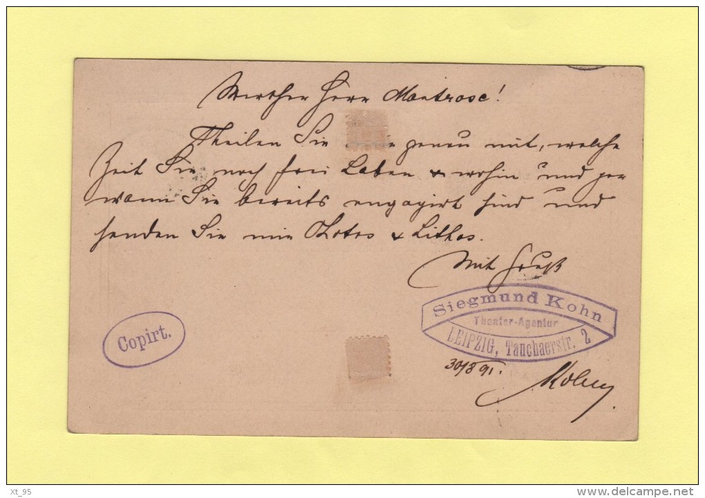 Leipzig Destination Luzern - 30-8-1891 - Lettres & Documents