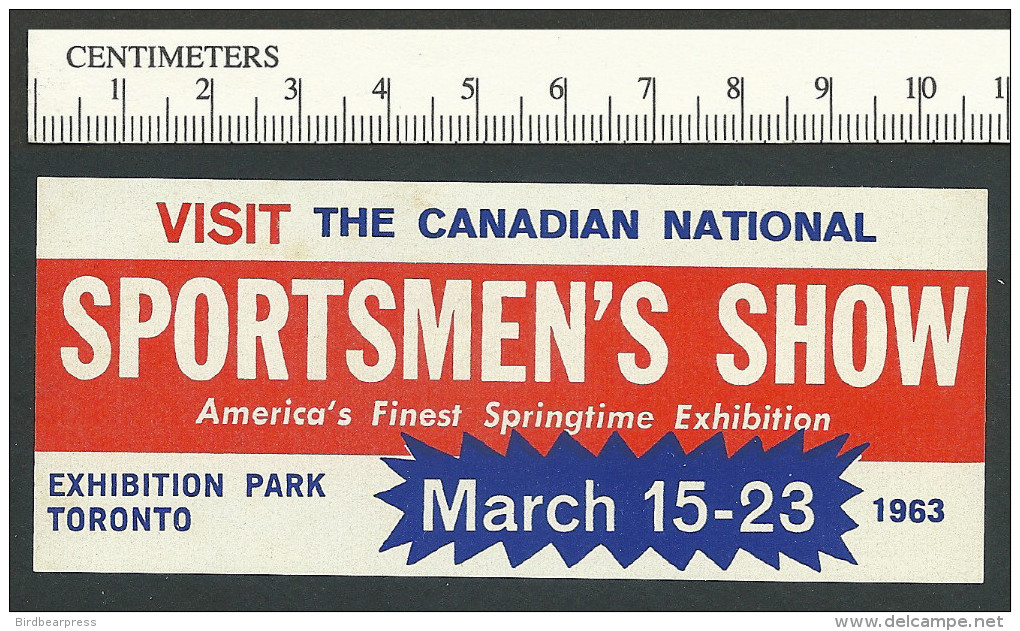 C2-22 CANADA 1963 Toronto Sportsmen’s Show MNH - Viñetas Locales Y Privadas