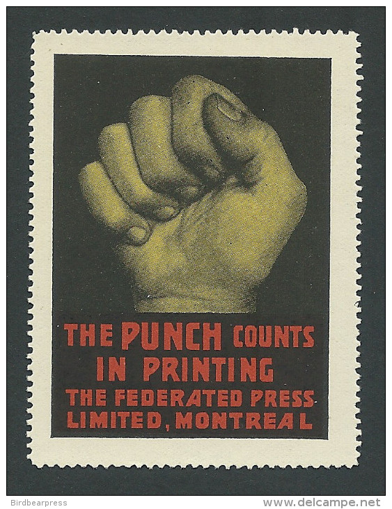 C2-30 CANADA Federated Press Punch Advertising Poster Stamp MHR - Local, Strike, Seals & Cinderellas