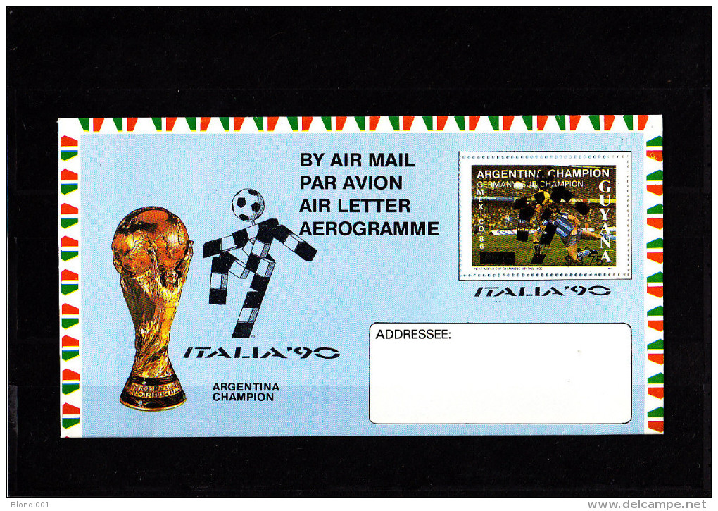 Soccer World Cup 1990 - GUYANA - Aerogram - 1990 – Italie