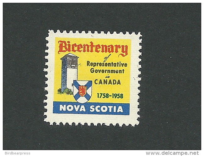 C3-18 CANADA 1958 Nova Scotia Representative Government MHR - Vignette Locali E Private