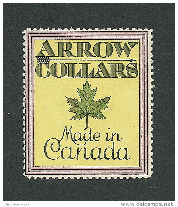 C3-19 CANADA Arrow Collars Advertising Poster Stamp MHR Maple - Werbemarken (Vignetten)