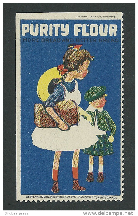 C3-22 CANADA Purity Flour Ca1915 Advertising Poster Stamp MNH 07 - Local, Strike, Seals & Cinderellas