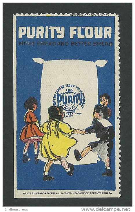 C3-27 CANADA Purity Flour Ca1915 Advertising Poster Stamp MNH 14 - Local, Strike, Seals & Cinderellas