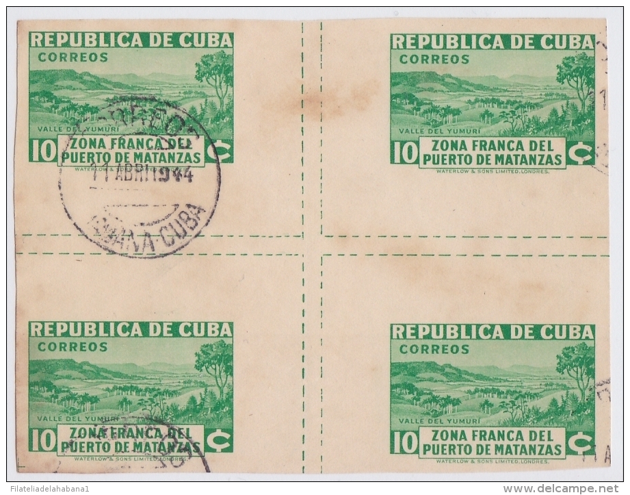 1936-177 CUBA. REPUBLICA. 1936. Ed.283CHs. 10c IMPERF ZONA FRANCA MATANZAS. CENTRO DE HOJA CENTER OF SHEET. USED. - Oblitérés