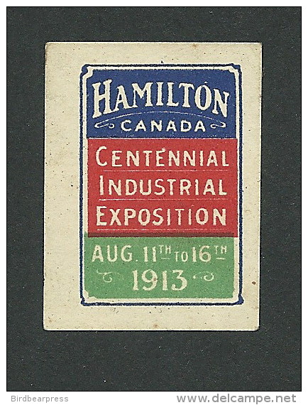 C4-02 CANADA 1913 Hamilton Centennial Industrial Exposition MHR - Werbemarken (Vignetten)