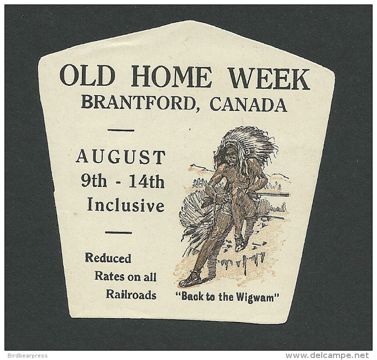 C4-03 CANADA 1914 Brantford Ontario Old Home Week MHR White - Viñetas Locales Y Privadas