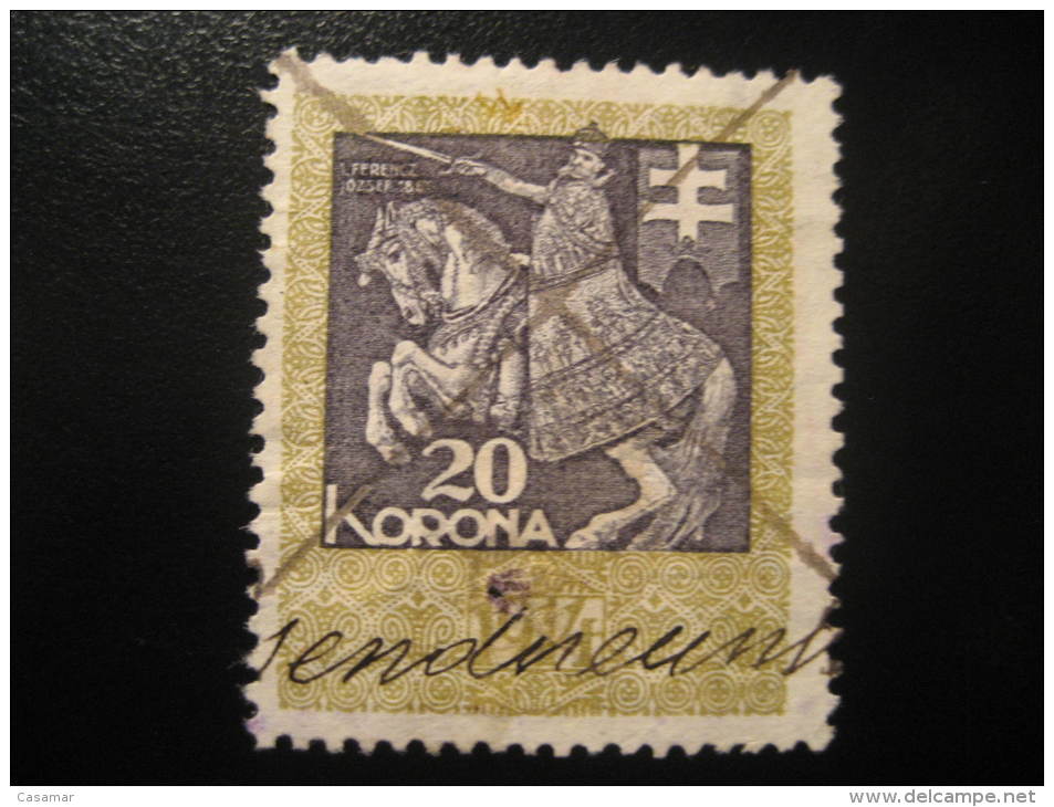 1914 20 Korona Horse Sword Revenue Fiscal Tax Postage Due Official Hungary - Steuermarken