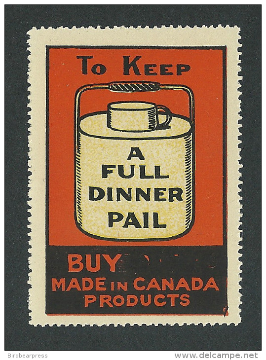 C4-20 CANADA WWI Made In Canada - Dinner Pail MNH - Werbemarken (Vignetten)