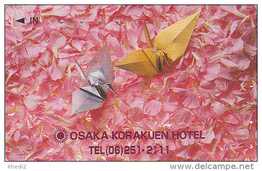 RARE Télécarte Japon - Jeu - ORIGAMI - Cocotte En Papier / Osaka Hotel - Paper Bird Japan Phonecard - Papier Kunst TK 71 - Jeux