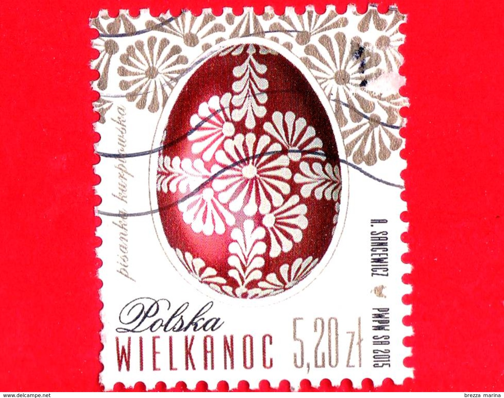 POLONIA - Usato - 2015 - Pasqua - Easter - Uova - 5.20 - Used Stamps