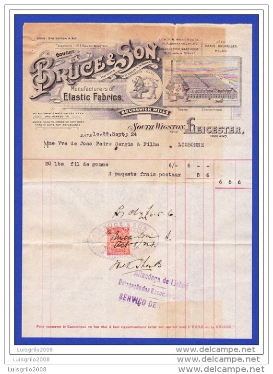 SOUTH WIGSTON, LEICESTER, ENGLAND - 29.SEPT.1924 -- TIMBRE FISCAL . 2 TWO PENCE - United Kingdom