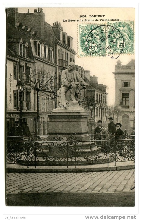 LORIENT (56) - La Bôve Et La Statue De Victor Massé Compositeur Né à Lorient En 1822, DCD à Paris En 1884 - Lorient