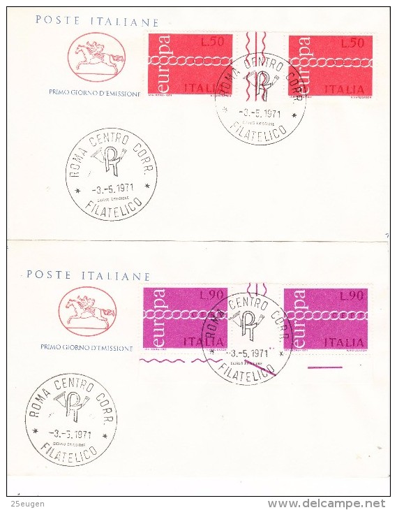 ITALY  1971  EUROPA CEPT FDC Gutter Pair - 1971