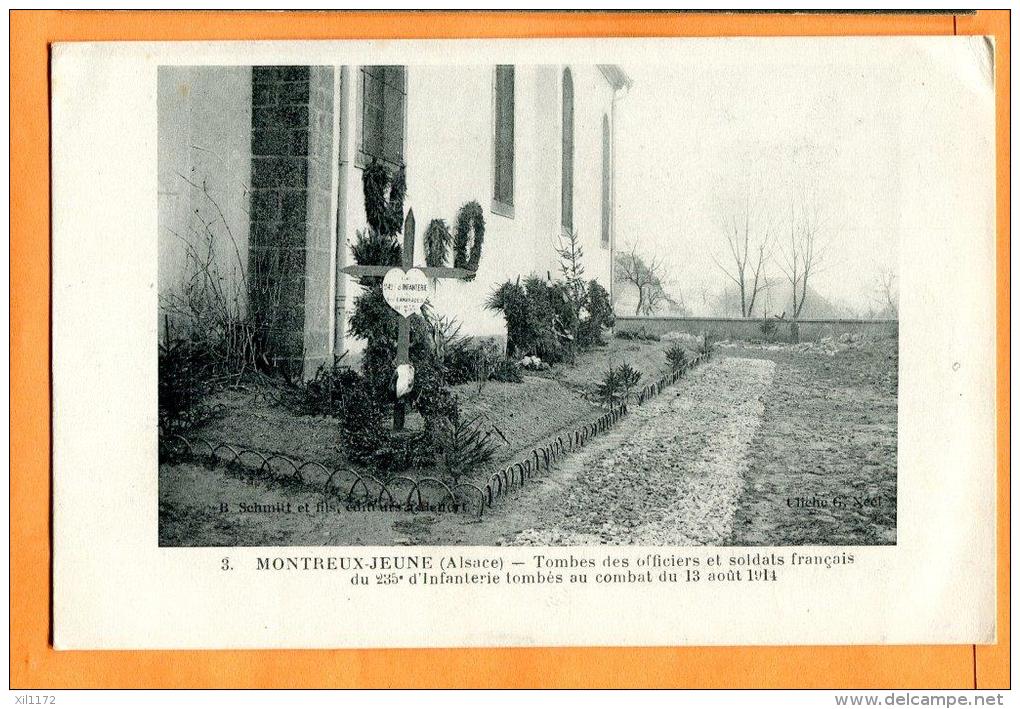 MBX-04  Montreux-Jeune Alsace, Tombes Des Officiers Et Soldats Français Du 235ème Infanterie Tombés En 1914.Circ. S/env. - Cimiteri Militari