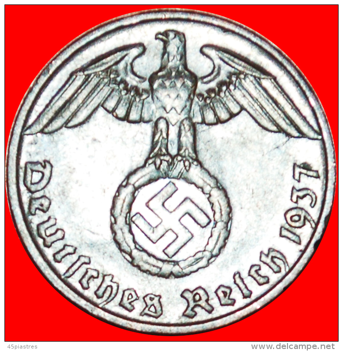 § SWASTIKA: GERMANY &#9733; 1 PFENNIG 1937G! LOW START&#9733;NO RESERVE! Third Reich (1933-1945) - 1 Reichspfennig