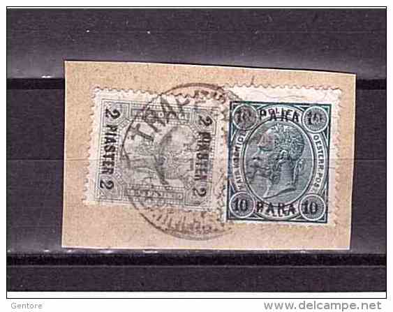 LEVANTE TRAPEZUNT AUSTRIAN FOREIGN OFFICE  Michel N° 43-46  On Piece With Trapezunt Cancellation - Levant Autrichien