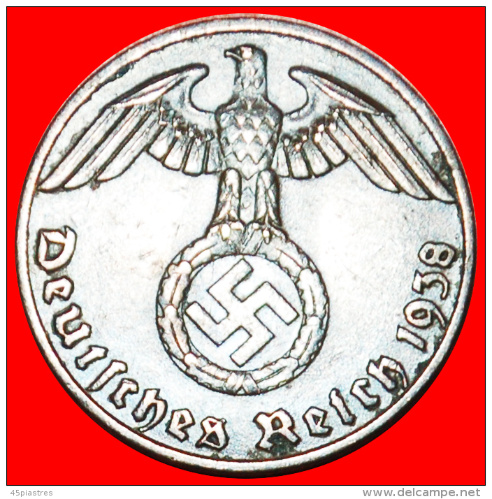 § SWASTIKA: GERMANY &#9733; 1 PFENNIG 1938J! LOW START&#9733;NO RESERVE! Third Reich (1933-1945) - 1 Reichspfennig