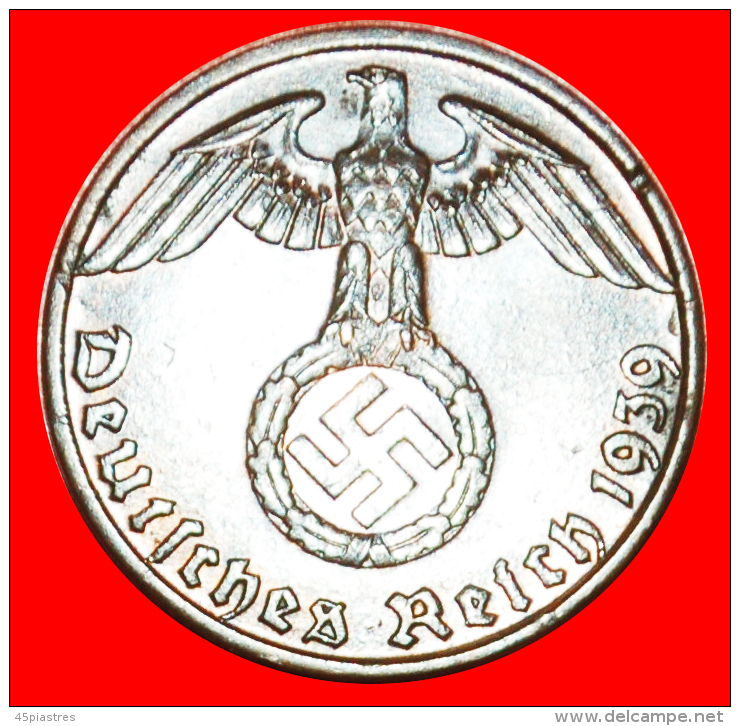 § SWASTIKA: GERMANY &#9733; 1 PFENNIG 1939J! LOW START&#9733;NO RESERVE! Third Reich (1933-1945) - 1 Reichspfennig