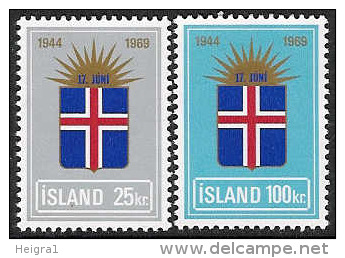 Iceland 1969 MNH/**/postfris/postfrisch Michelnr. 430-431 - Ungebraucht