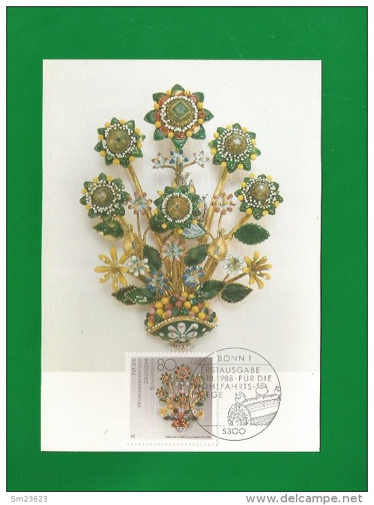 BRD 1988  Mi.Nr. 1386 , Wohlfahrt - Gold Und Silberschmiedekunst - Hagenbach Maximum Card -13.10.1988 - 1981-2000