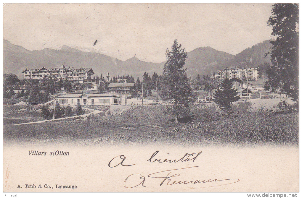 Villars Sur Ollon - 1903 -  Avec Cachet Linéaire - Ollon