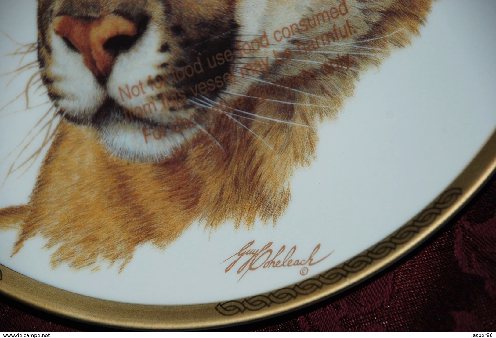 PUMA COLLECTABLE PLATE, Wild Animals LENOX, T10 - Other & Unclassified