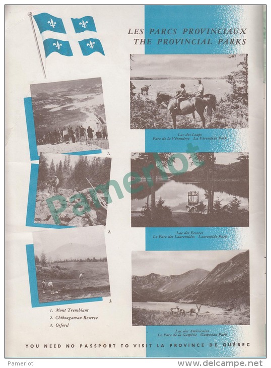 Image De La Province De Quebec Livret Touristique  Cir:1950, 20 Pages,  59 Photo Et Description 6 Scans - Dépliants Touristiques