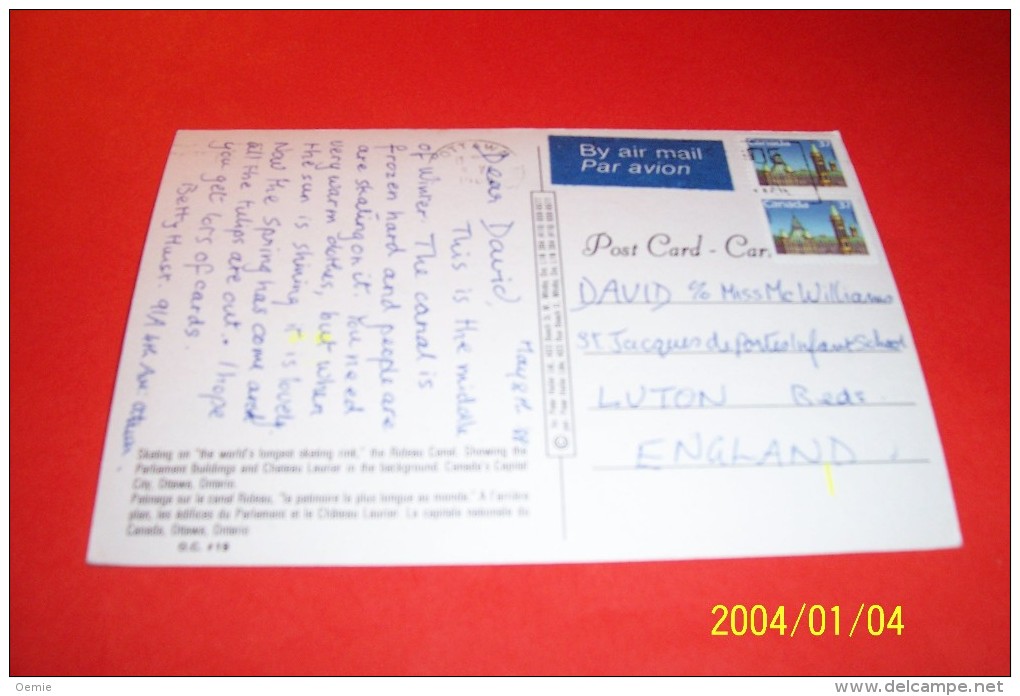 M 351 ° CANADA   AVEC PHILATELIE  ° OTTAWA ONTARIO LE 8 05 1988 - Cartes Modernes