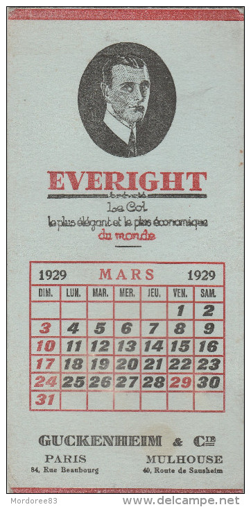 Pub Carton La Chemise Everight 1929 Guckenheim                             Tda101 - Targhe Di Cartone