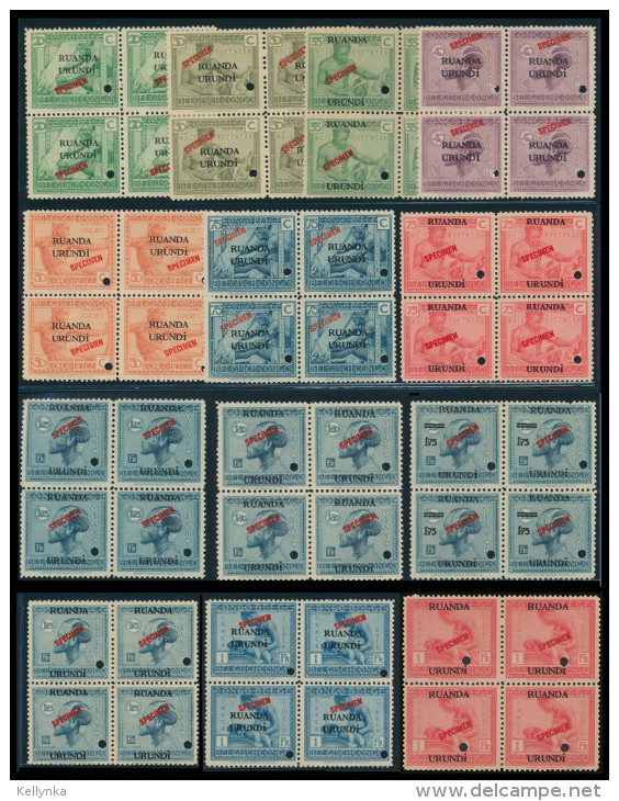 Ruanda Urundi - 62/76 - Blocs De 4 - Vloors - Specimen - 1925 - MNH - Unused Stamps