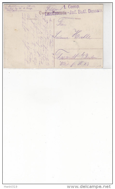 Feldpostkarte Vom Landsturm-Inf.Batl. Dessau 9.5.15 - Briefe U. Dokumente